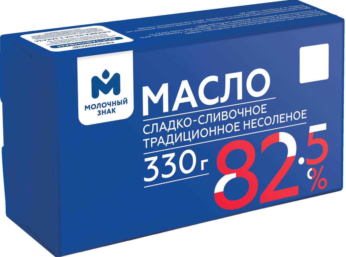 Изображение товара Масло сливочное несоленое 82.5% 330г Молочный знак - высокое качество