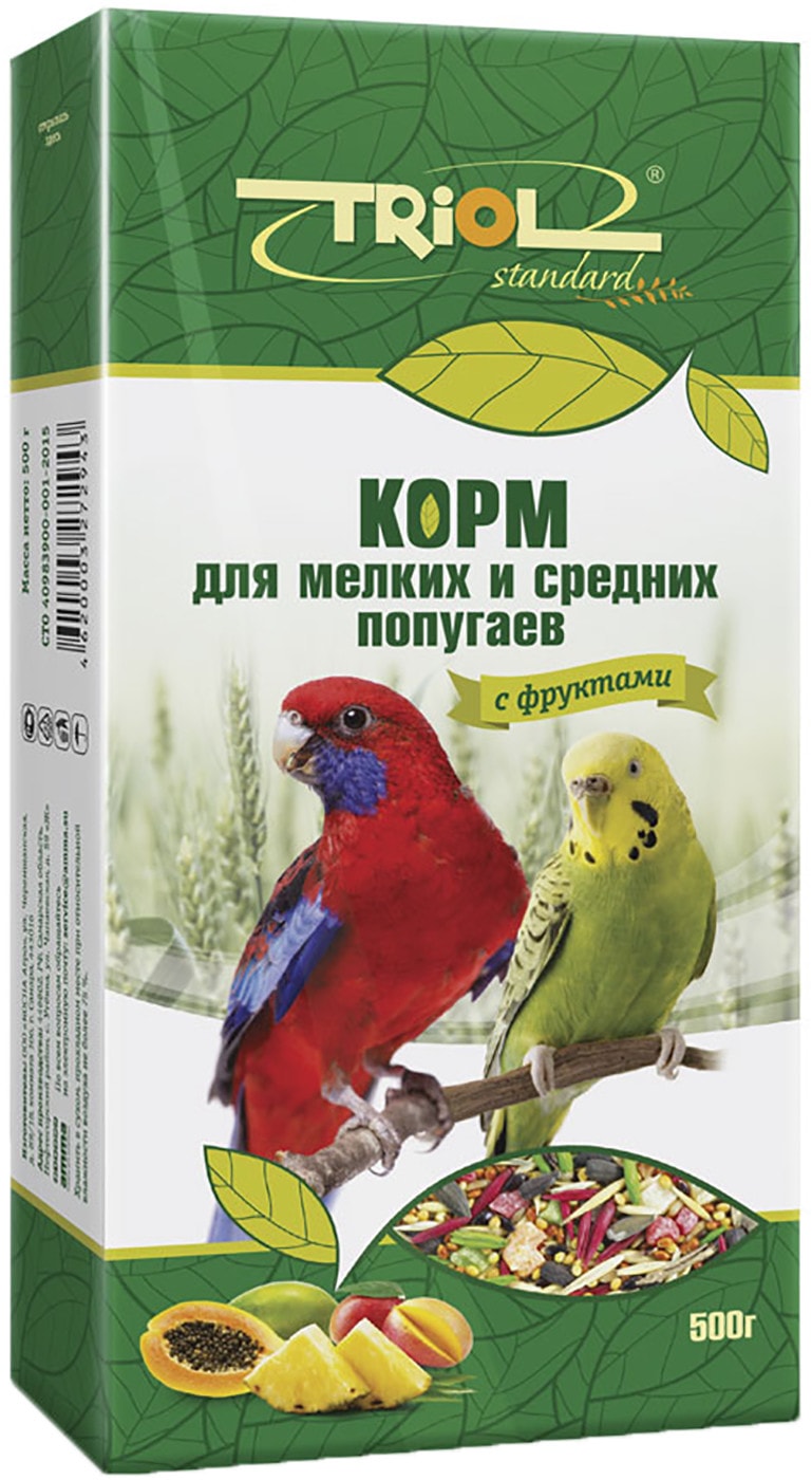 Изображение товара Корм для птиц Triol Криспи для мелких и средних попугаев 500г