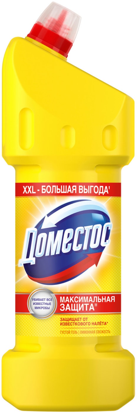 Изображение товара Гель чистящий Доместос Лимонная свежесть универсальный против бактерий и запахов 1.5л