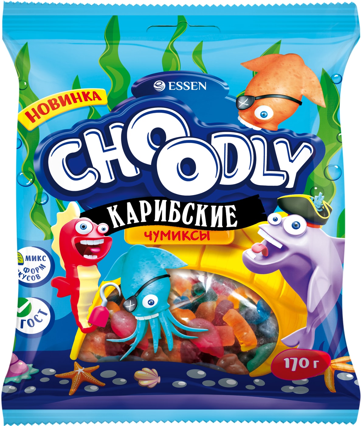 Изображение товара Мармелад Choodly Карибские чумиксы 170г ассорти сладкий фруктовый десерт