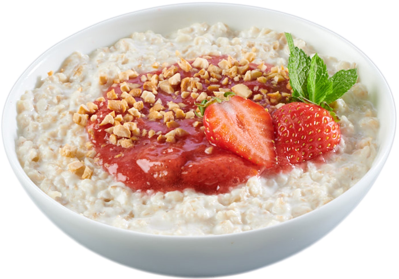 Изображение товара Каша Creative Kitchen овсяная с клубничным наполнителем 250г - натуральное быстрое блюдо для завтра