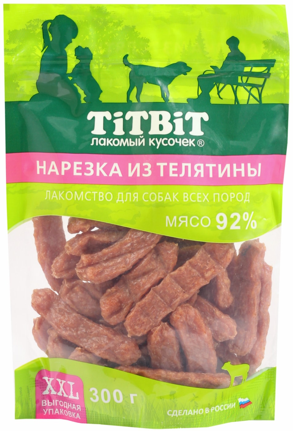 Изображение товара Лакомство для собак TiTBiT Нарезка из телятины 300г