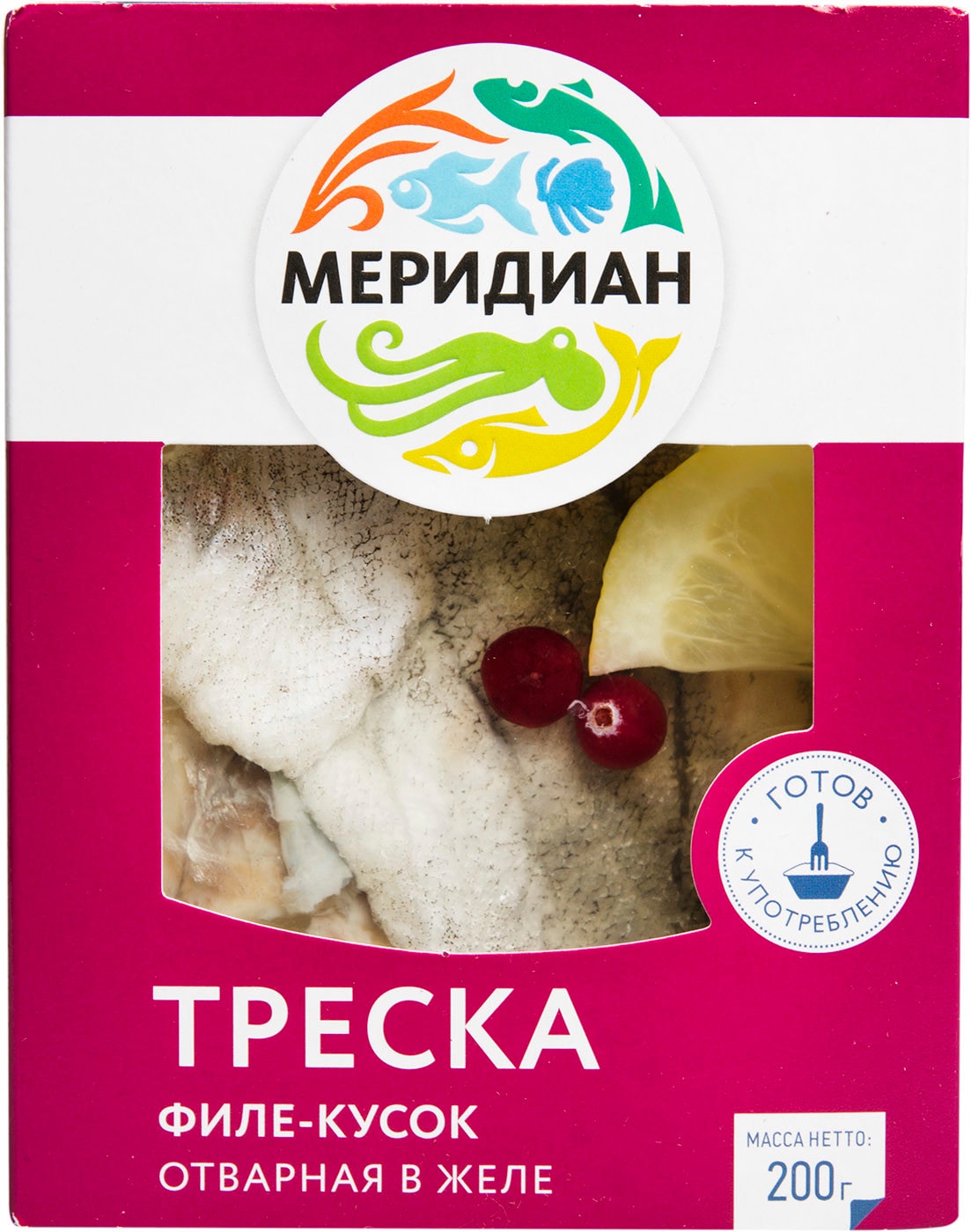 Изображение товара Треска Меридиан отварная в желе 200г