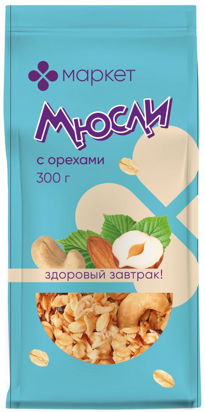 Изображение товара Мюсли Маркет запеченные Ореховые 300г