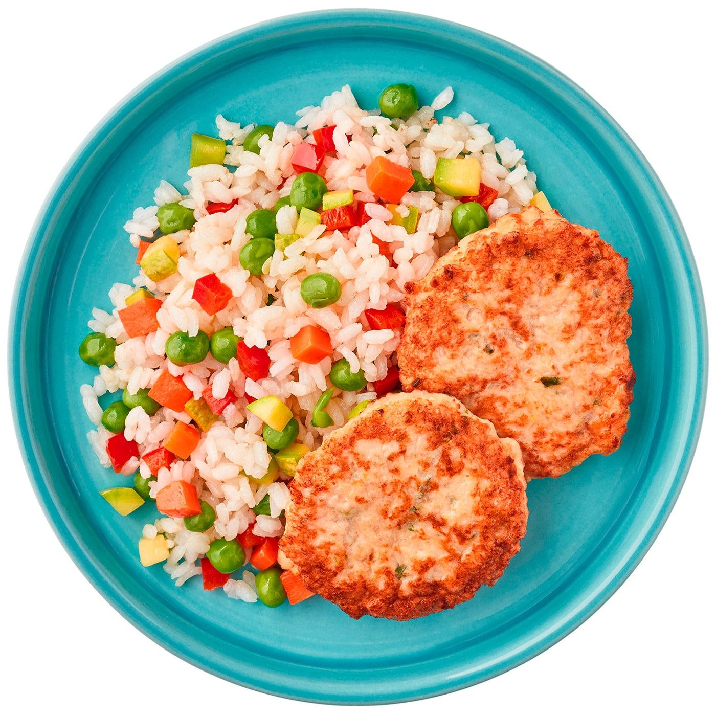 Изображение товара Оладьи из курицы с рисом и овощами Шеф Перекресток 250г