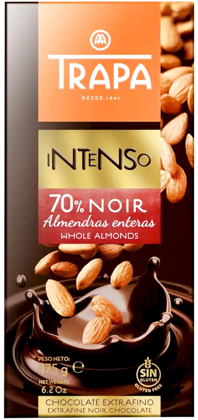 Изображение товара Шоколад Trapa Горький Intenso с цельным миндалем 70% 175г