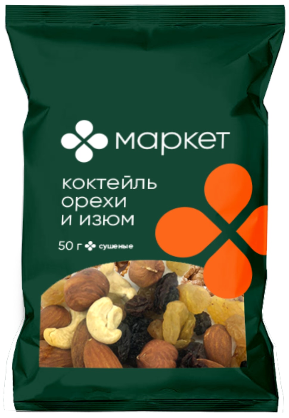 Изображение товара Смесь Маркет Коктейль Орехи и изюм сушеные 50г