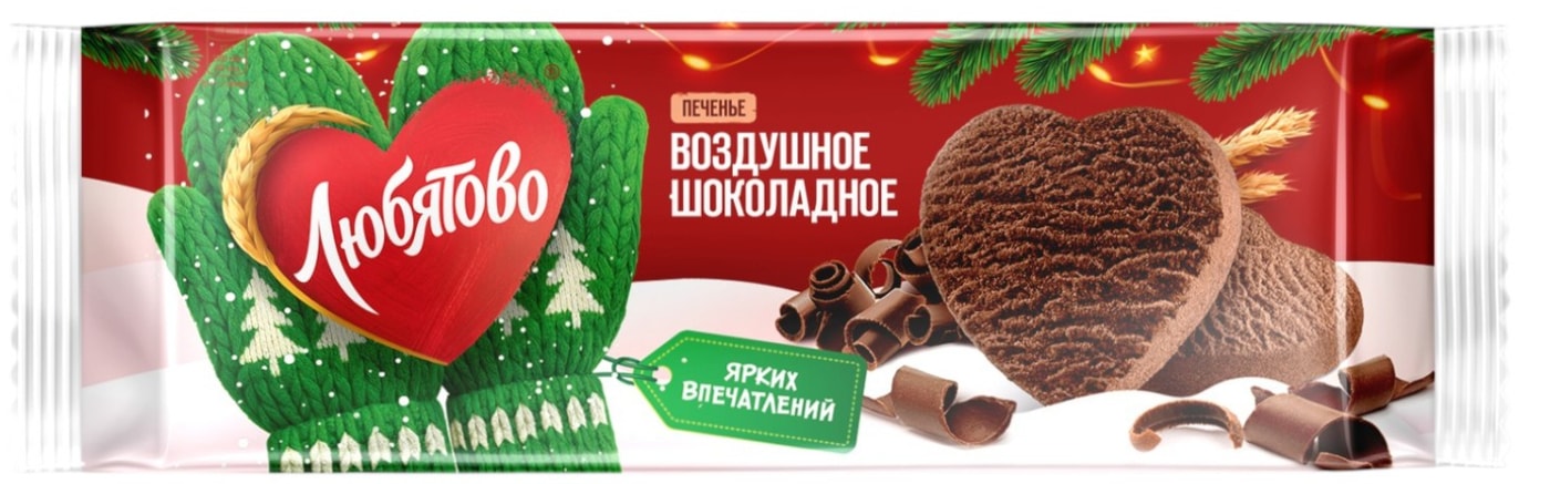Изображение товара Печенье Любятово Шоколадное Воздушное 200г - рассыпчатое и вкусное