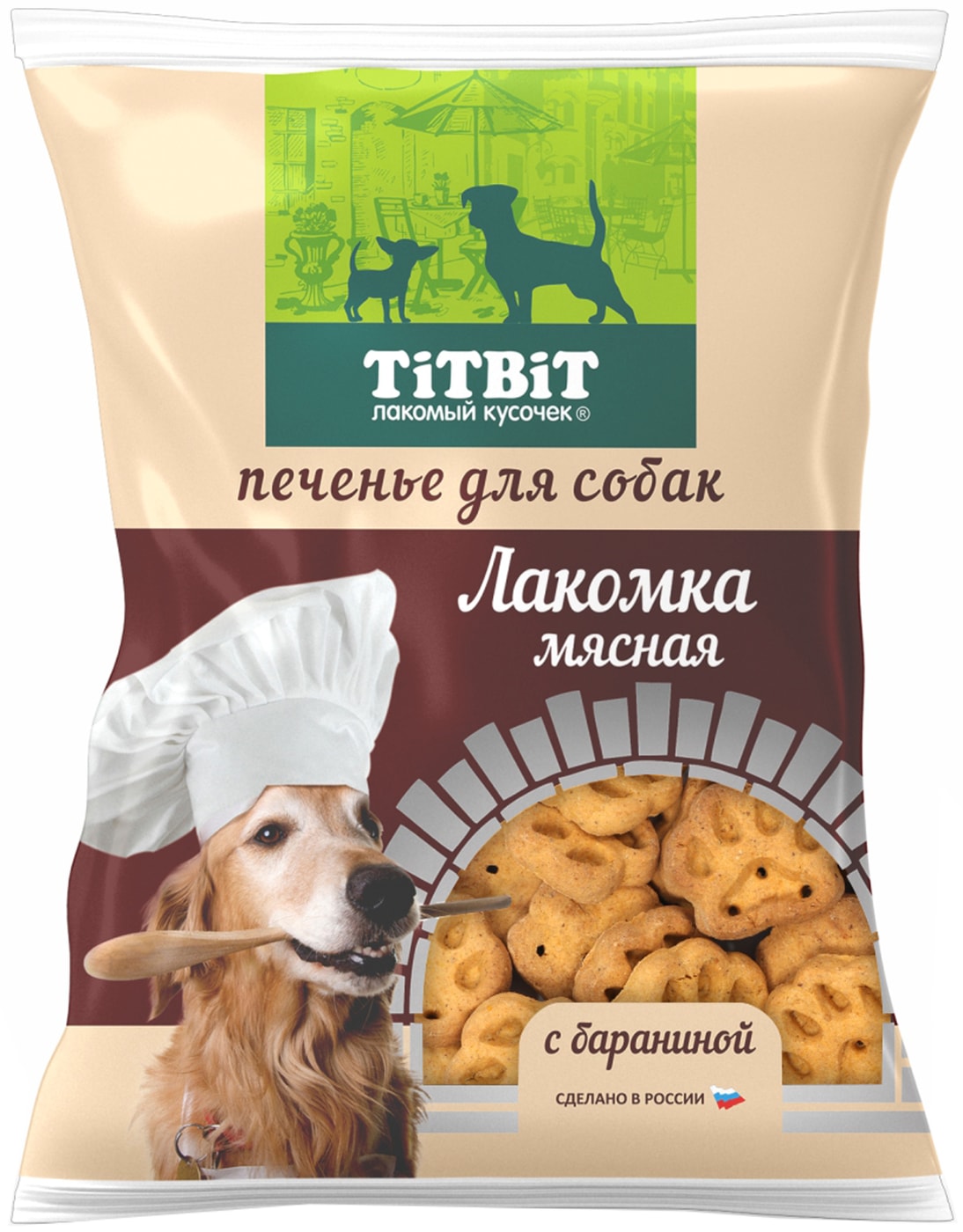 Изображение товара Лакомство для собак TiTBiT Печенье мясное с бараниной 200г