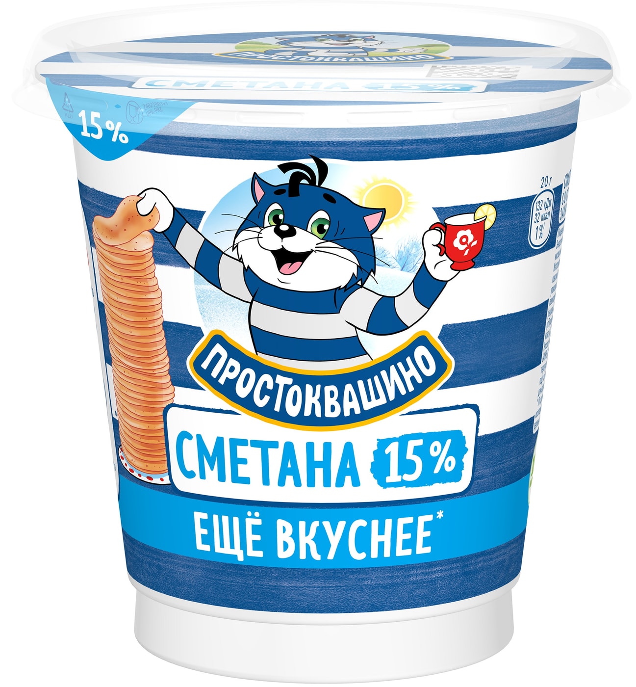 Изображение товара Сметана Простоквашино 15% 300г натуральный кисломолочный продукт