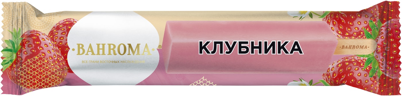 Изображение товара Мороженое Bahroma Лед молочный с клубничным пюре 68г
