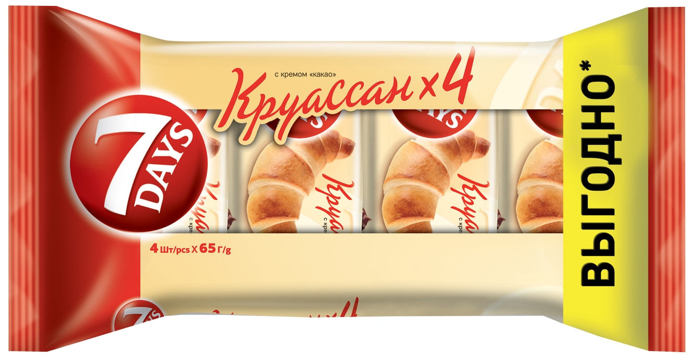 Изображение товара Круассан 7 Days с кремом Какао 4шт*65г