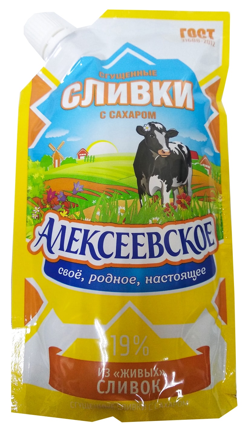 Изображение товара Сливки сгущенные Алексеевские с сахаром 19% 270г