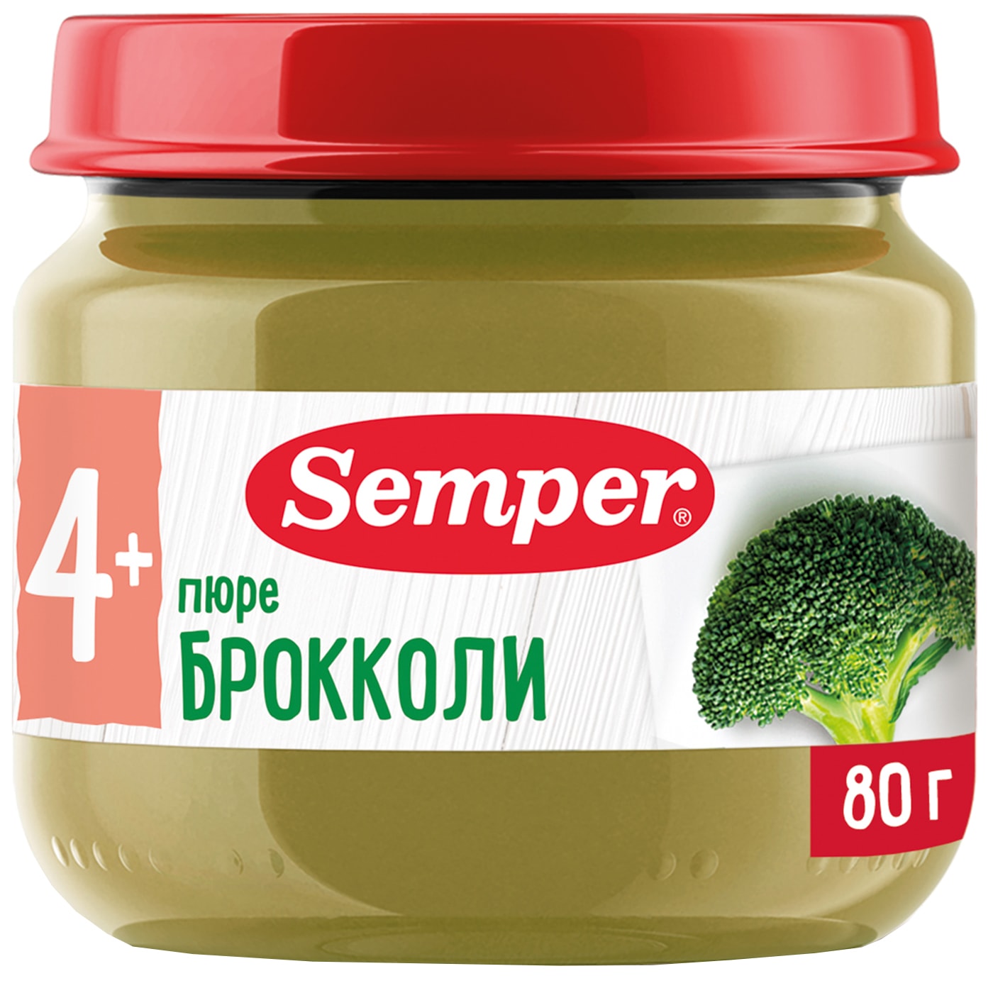 Изображение товара Пюре Semper Брокколи с 4 месяцев 80г