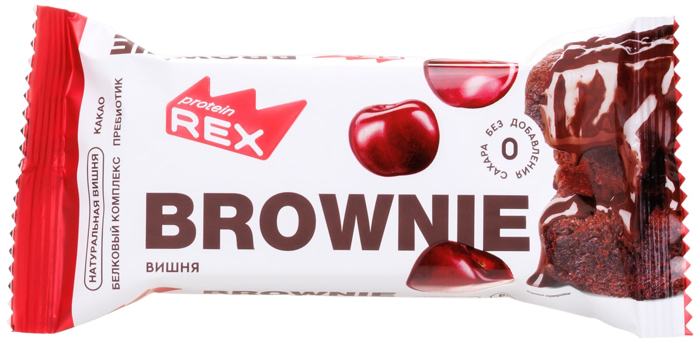 Изображение товара Пирожное ProteinRex протеиновое Брауни Вишня 50г