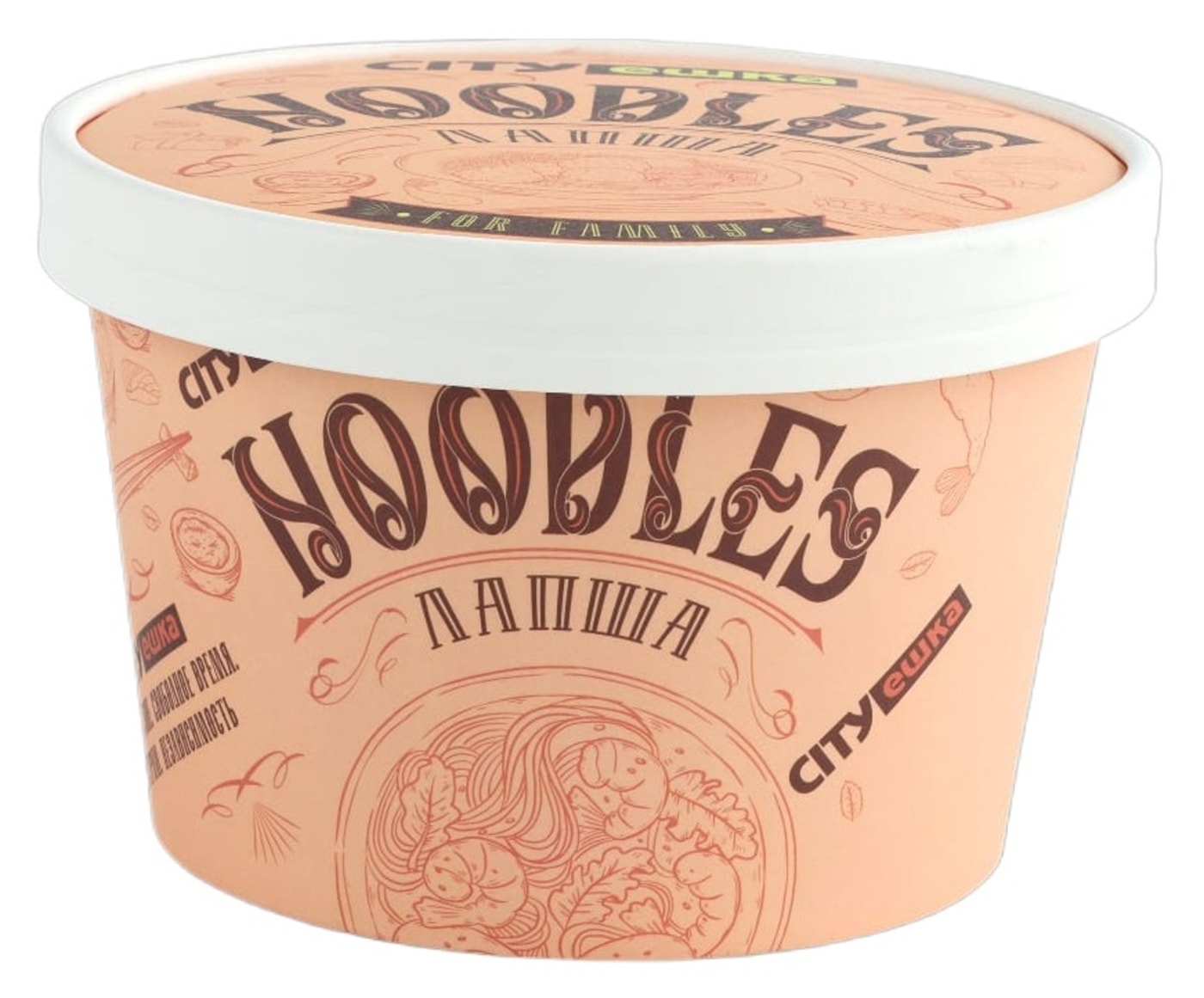 Изображение товара Лапша CityЕшка For Family пшеничная со вкусом говядины в томатном соусе 173г