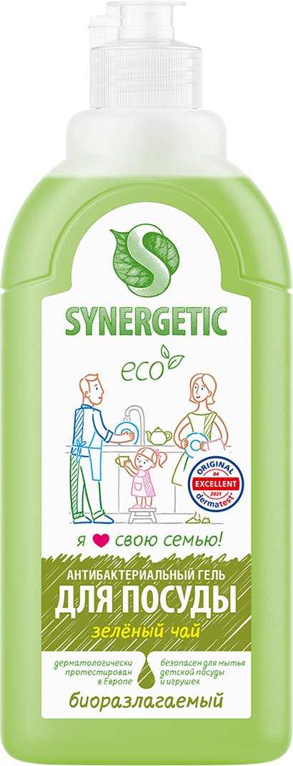 Изображение товара Средство для мытья посуды и детских игрушек Synergetic Зеленый чай 500мл
