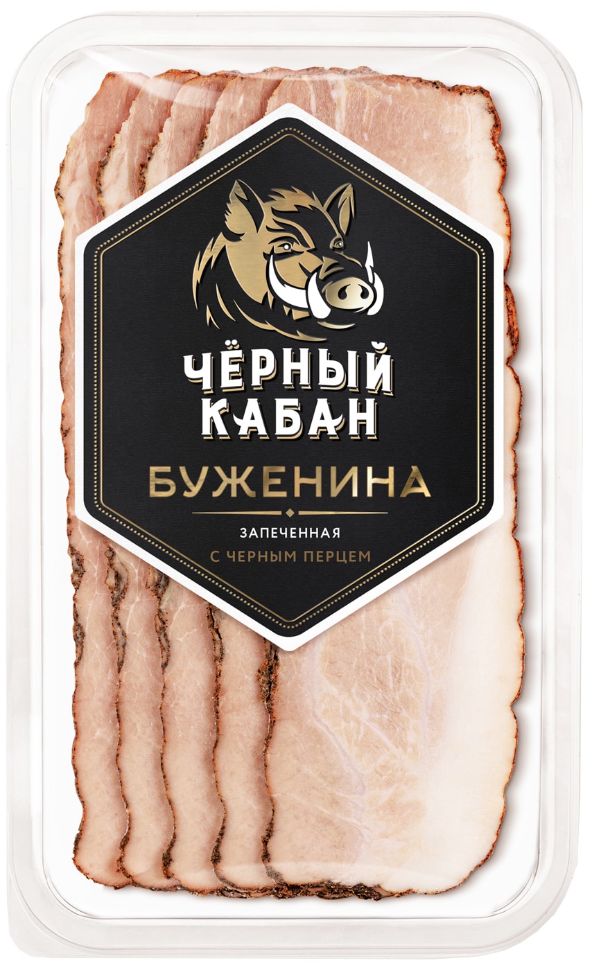 Изображение товара Буженина Черный Кабан запеченная с черным перцем нарезка 120г