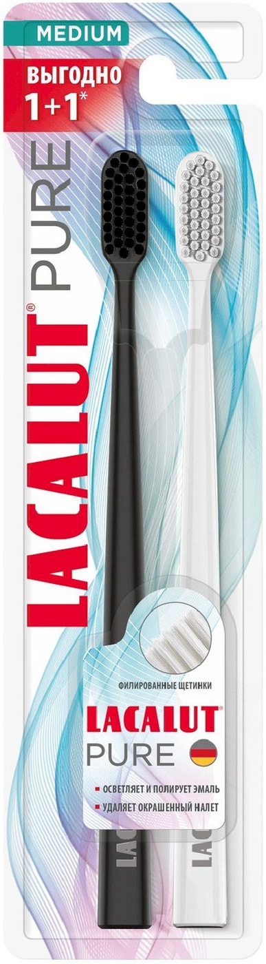 Изображение товара Зубная щетка Lacalut Pure средней жесткости 2шт