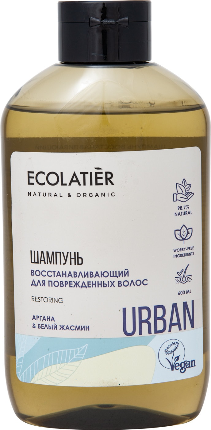 Изображение товара Шампунь для волос Ecolatier Восстанавливающий Аргана и Белый жасмин 600 мл