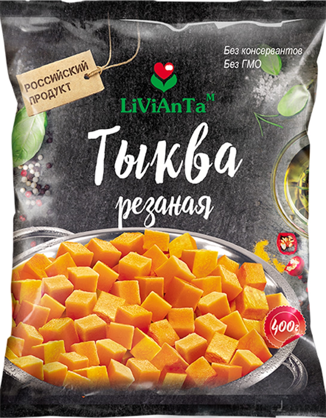 Изображение товара Тыква Livianta замороженная 400 г Россия торгова марка