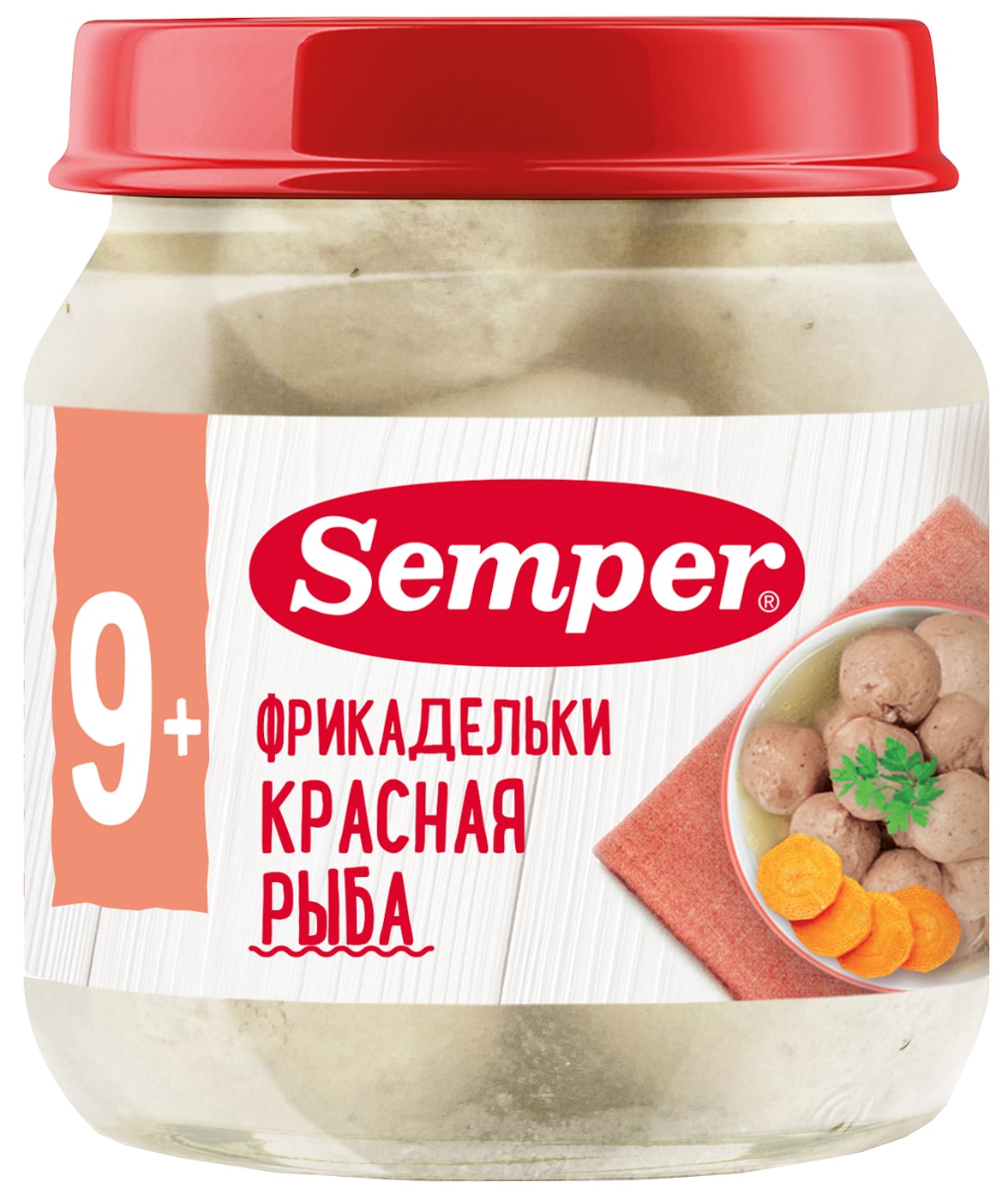 Изображение товара Фрикадельки Semper с красной рыбой для детей от 9 месяцев, 100 г