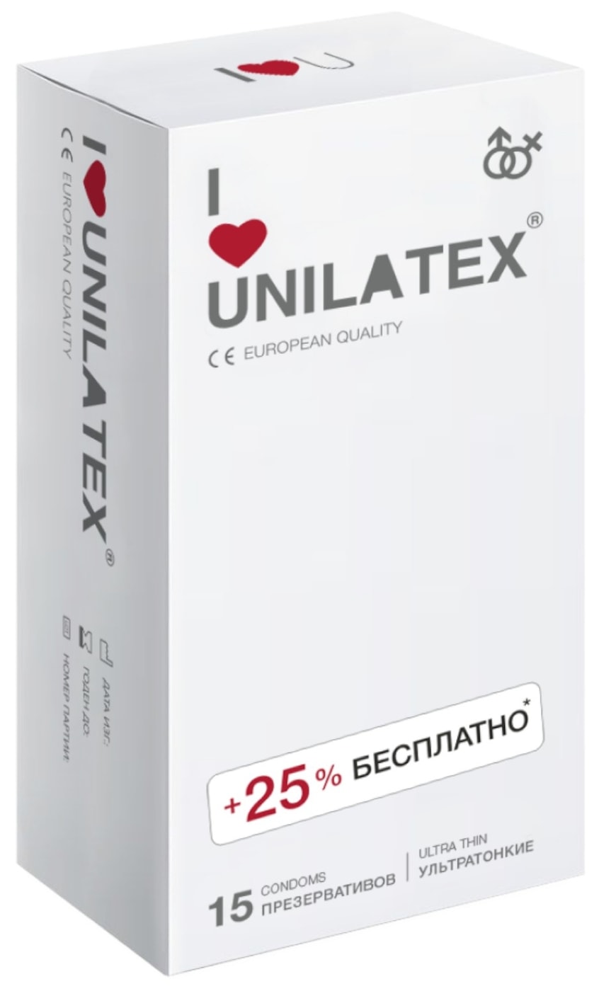 Изображение товара Презервативы Unilatex UltraThin 15 шт - тонкие и надежные средства контрацепции