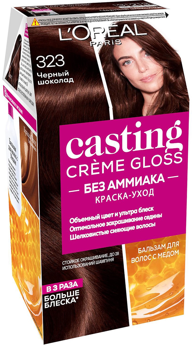 Изображение товара Loreal Paris Casting Creme Gloss 323 Черный шоколад - краска-уход без аммиака