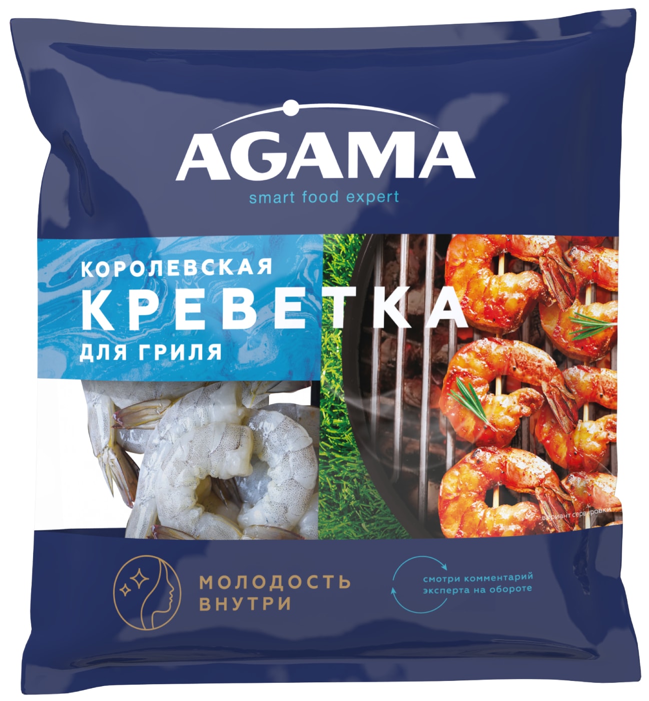 Изображение товара Креветка Agama Королевская для гриля очищенная 400г