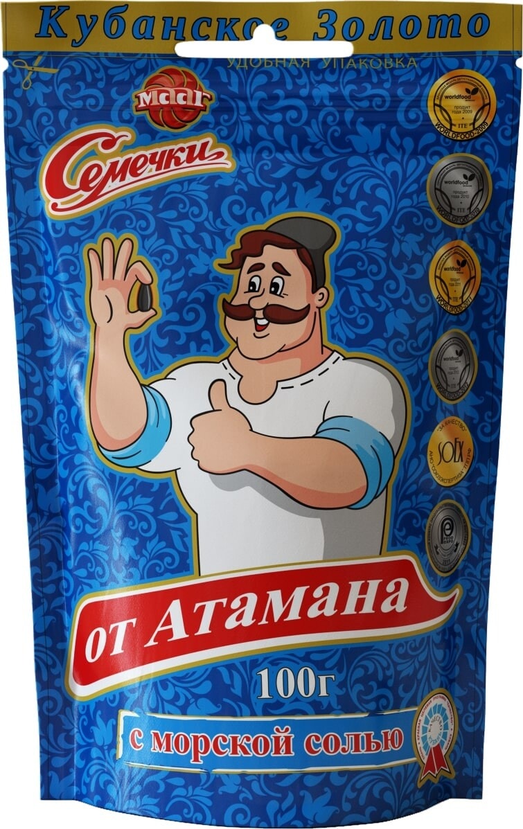 Изображение товара Семечки от Атамана с морской солью обжаренные 100 г - натуральный перекус