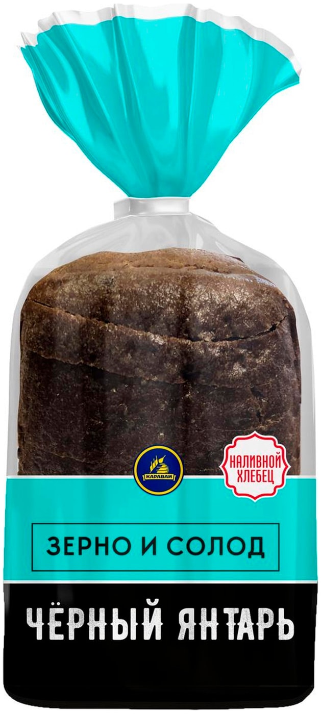 Изображение товара Хлебец наливной Каравай Черный янтарь Зерно и солод 300г