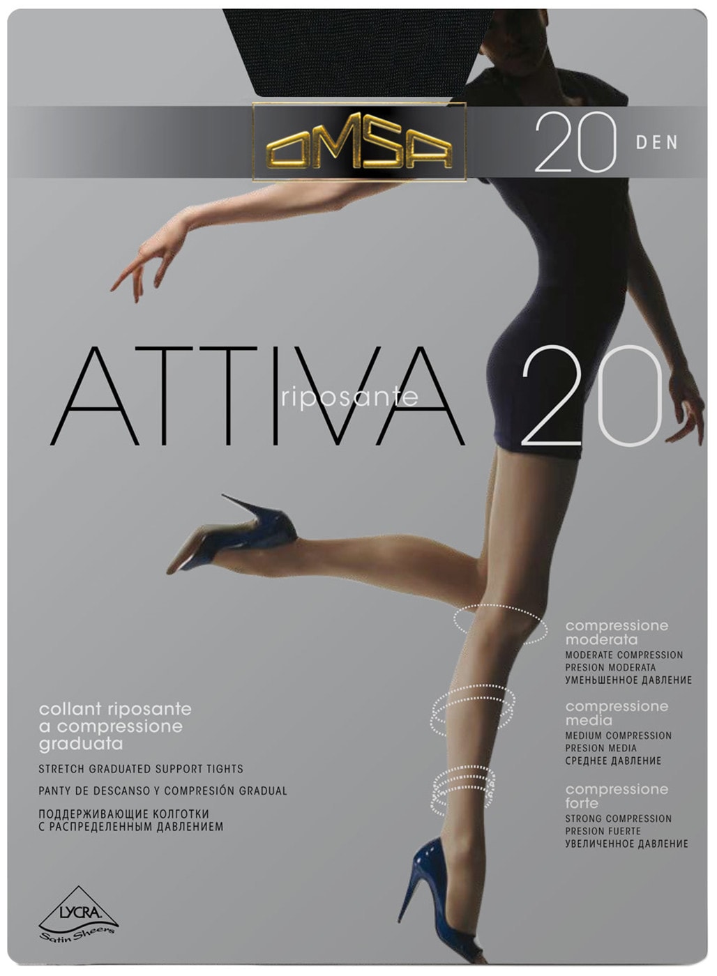 Изображение товара Колготки Omsa Attiva 20 Nero Черные Размер 5