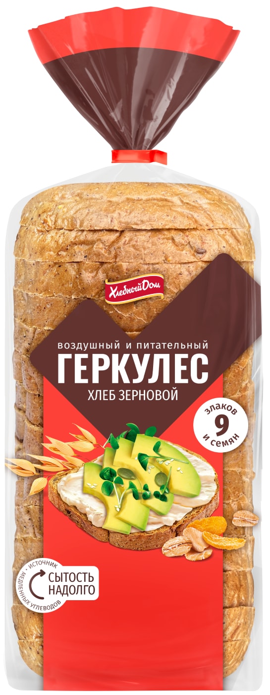 Изображение товара Хлеб Хлебный Дом Геркулес зерновой в нарезке 500г