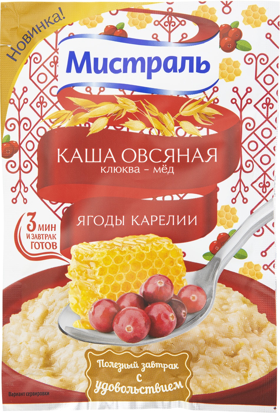 Изображение товара Каша Мистраль Овсяная Клюква-мед 40г
