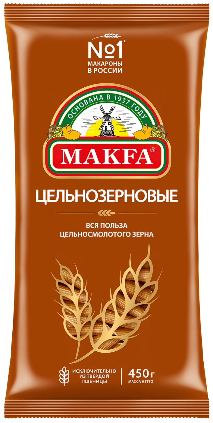 Изображение товара Макароны Makfa Перья цельнозерновые 450г