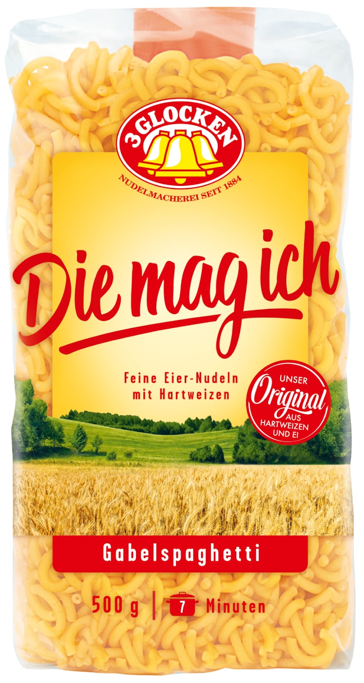 Изображение товара Макароны 3 Glocken Die mag ich Gabelspagetti Рожки 500г