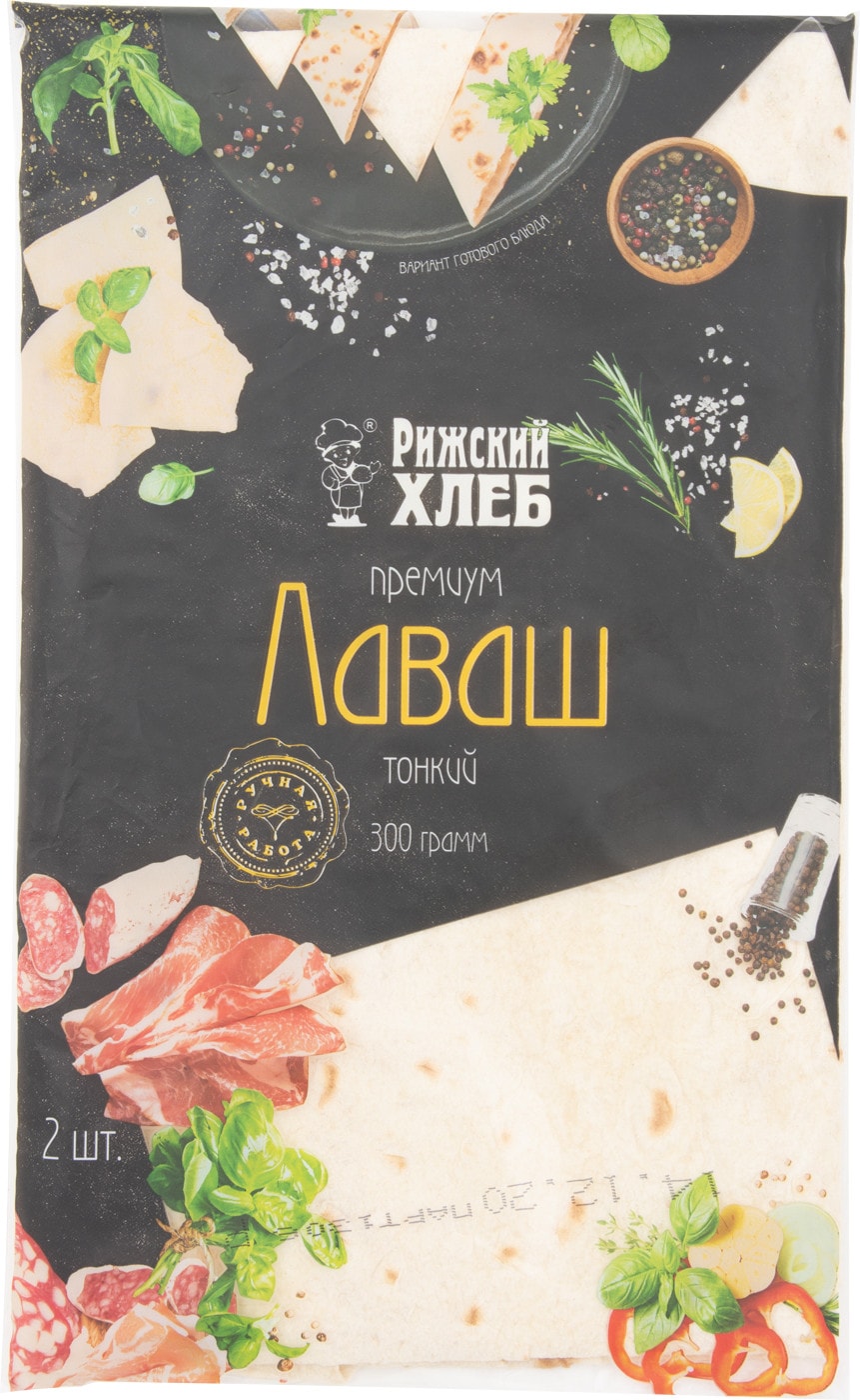 Изображение товара Лаваш Рижский Хлеб тонкий 300г