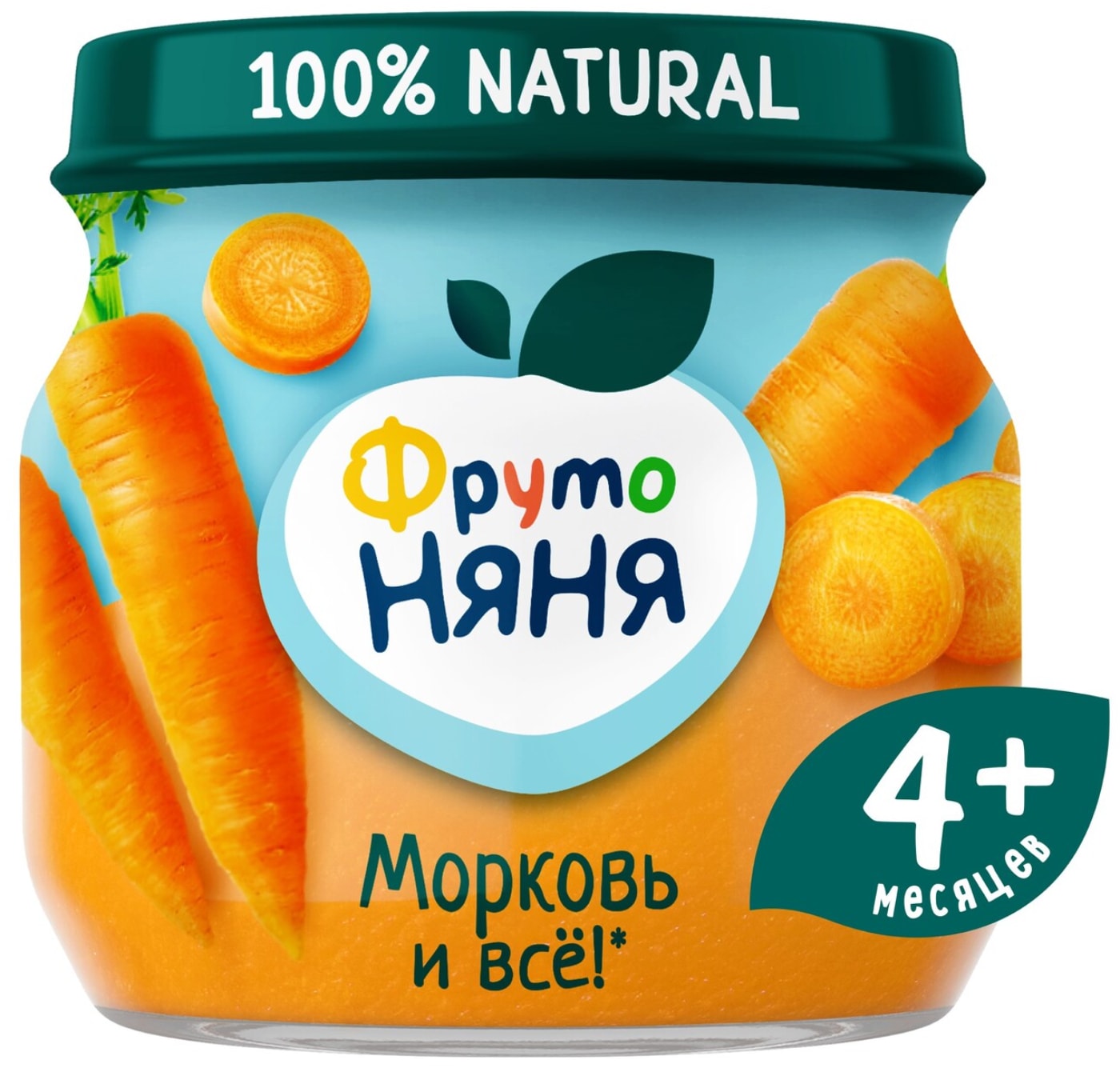 Изображение товара Пюре морковное ФрутоНяня для детей от 4 месяцев 80 г стекло