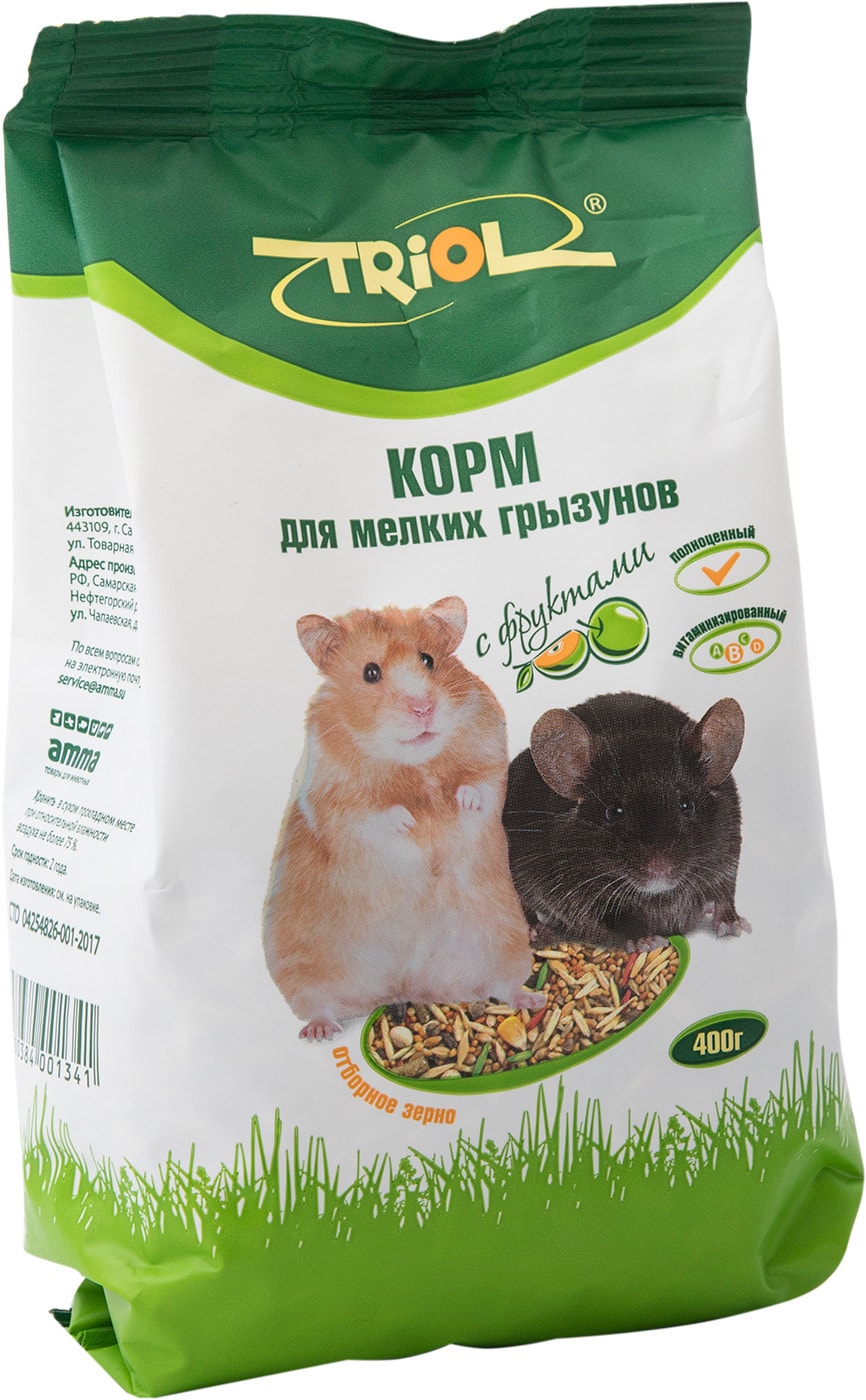 Изображение товара Корм для мелких грызунов Triol с фруктами 400г