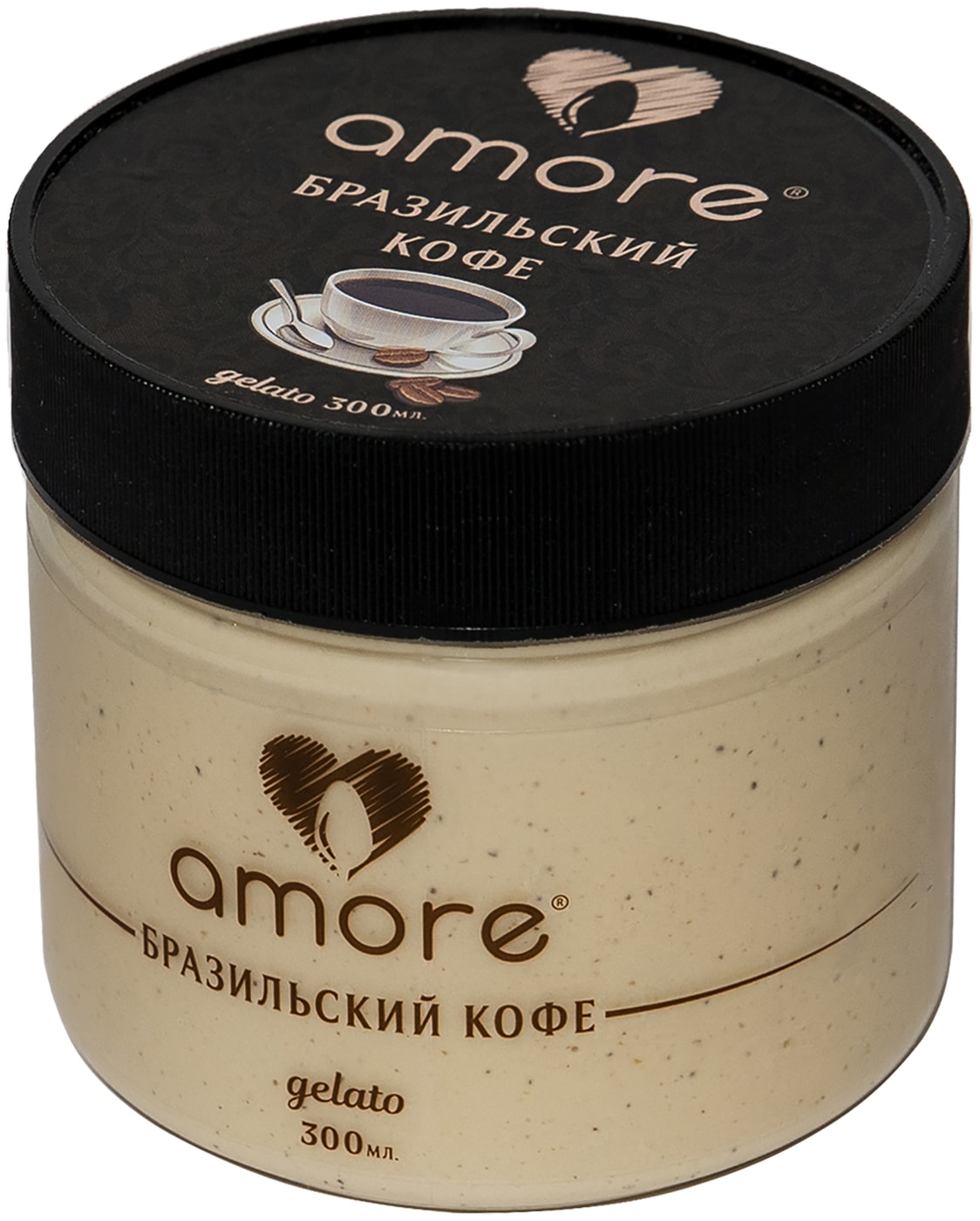 Изображение товара Мороженое Amore Бразильский кофе 300 мл – сливочное и кофейное наслаждение