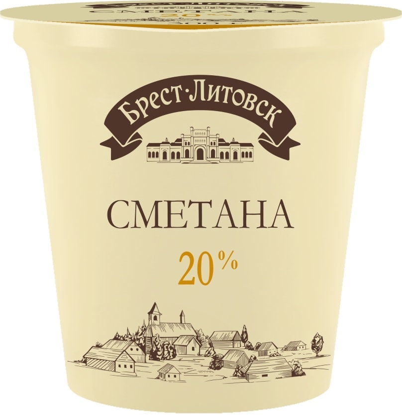 Изображение товара Сметана Брест-Литовск 20% 300г Изображение товара Сметана Брест-Литовск 20% 300г