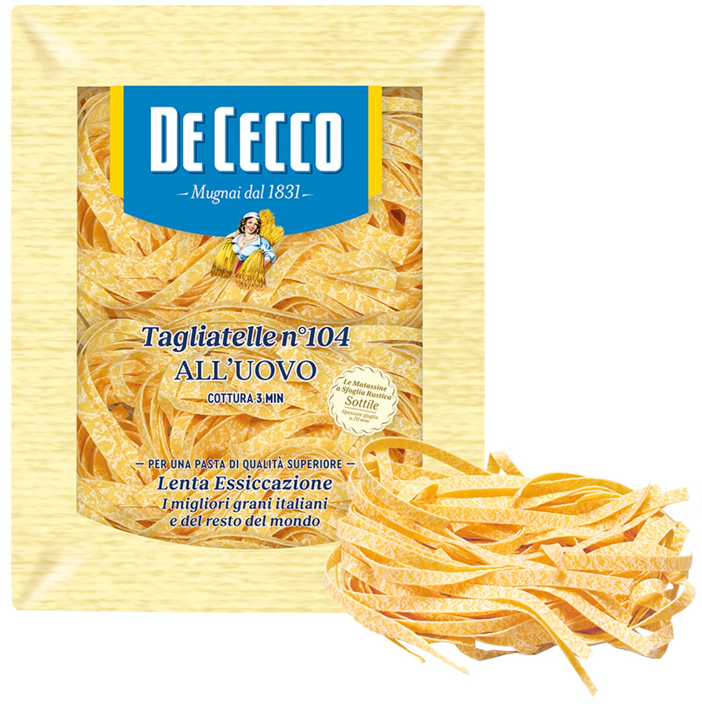 Изображение товара Макароны De Cecco Tagliatelle allunovo n.104 250г