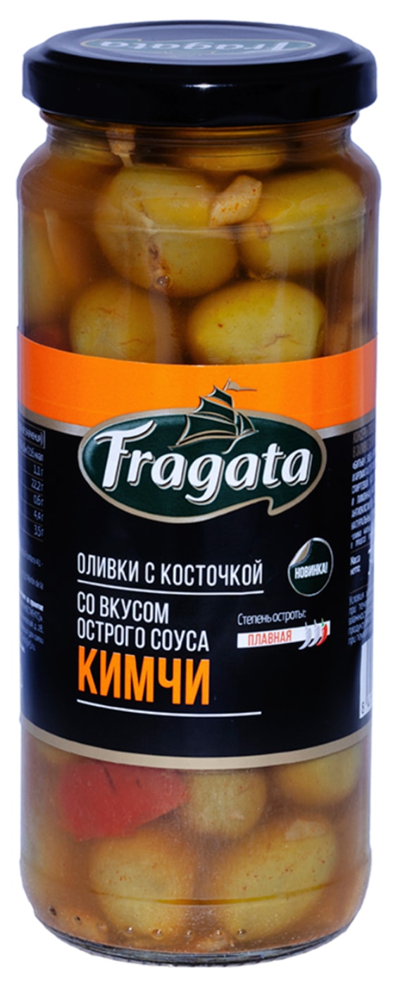 Изображение товара Оливки Fragata с косточкой со вкусом соуса Кимчи 340г