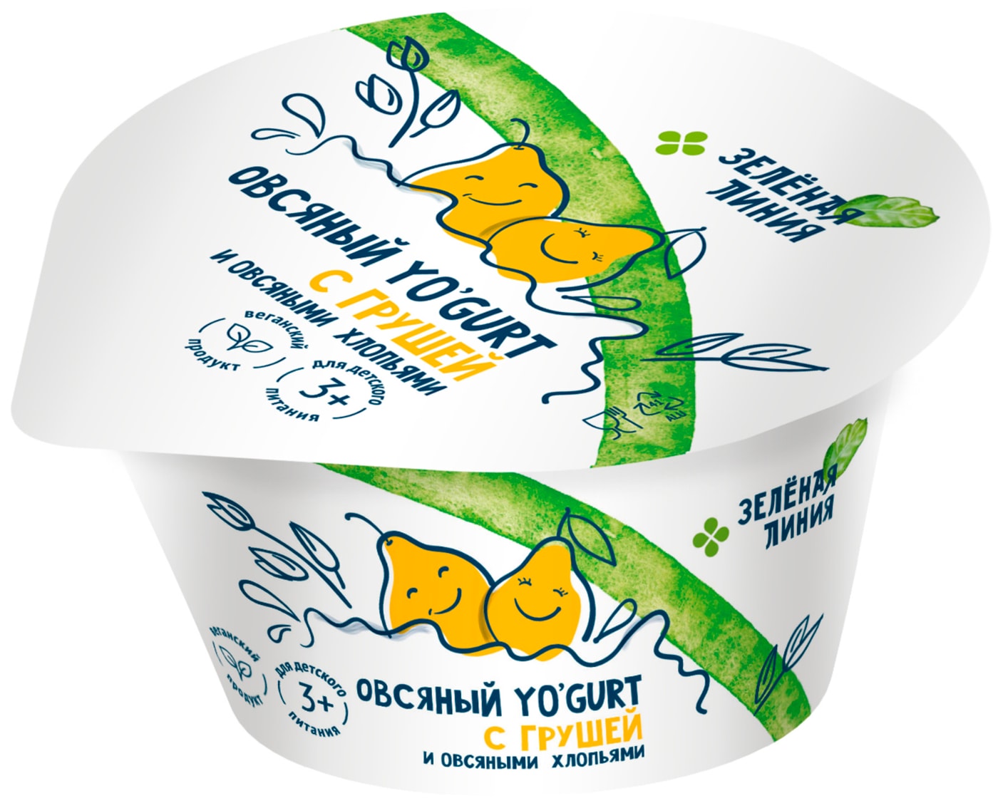 Изображение товара Продукт овсяный Yogurt Зеленая Линия груша-овсяные хлопья 130г