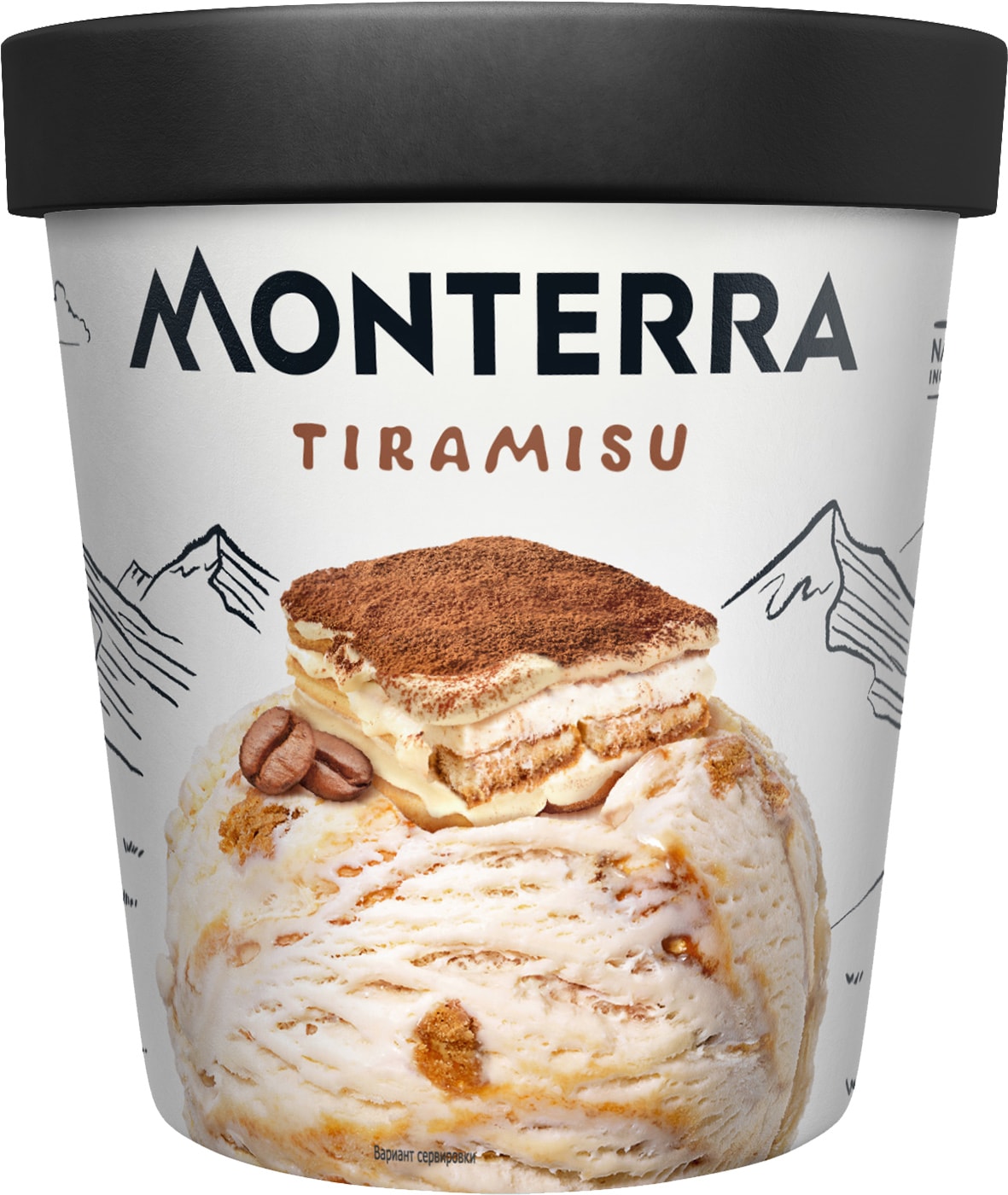 Изображение товара Мороженое Monterra Тирамису 480 мл — натуральное итальянское десертное мороженое