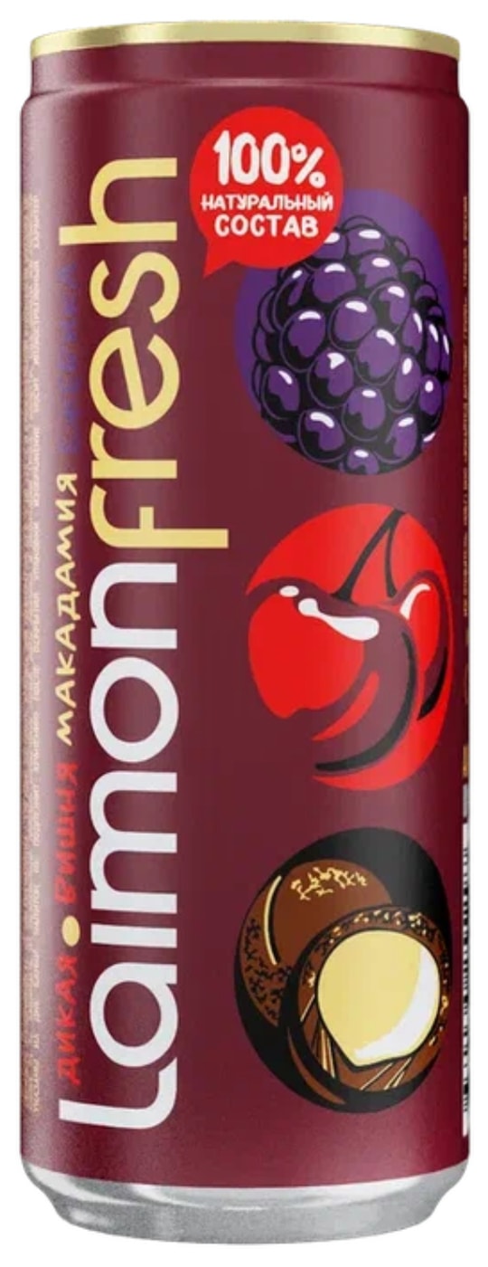 Изображение товара Газированный напиток Laimon Fresh Дикая вишня Ежевика Макадамия 330 мл