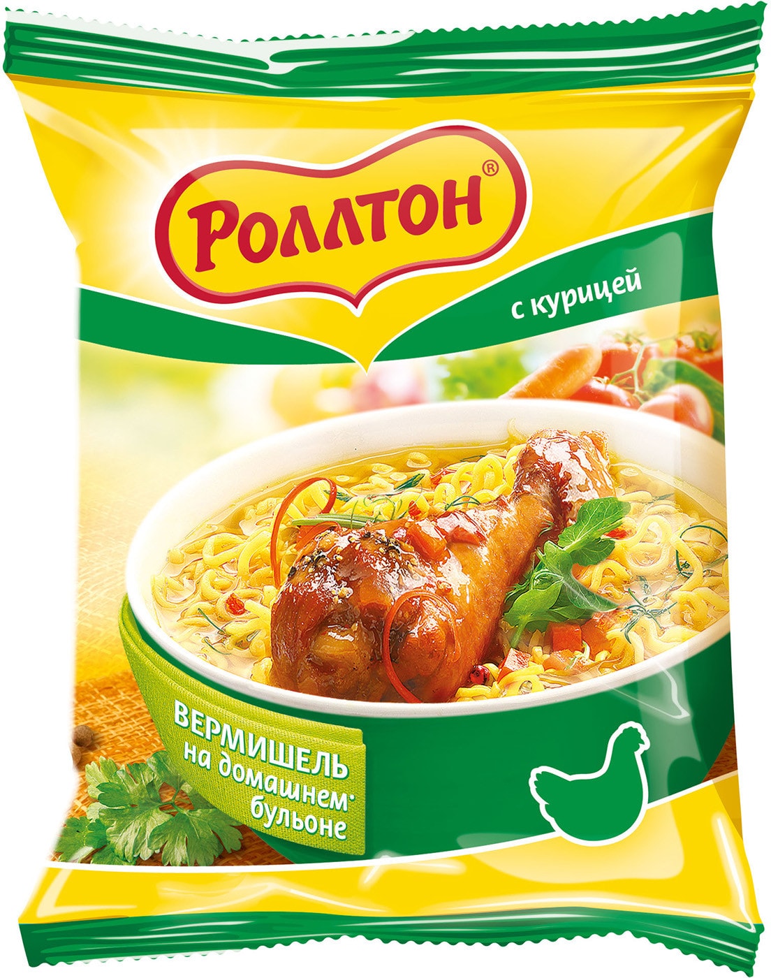 Изображение товара Вермишель Роллтон На домашнем бульоне с курицей 60г
