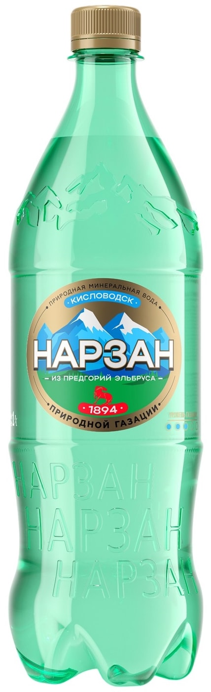 Изображение товара Вода Нарзан минеральная лечебно-столовая натуральной газации 1л Изображение товара Вода Нарзан минеральная лечебно-столовая натуральной газации 1л