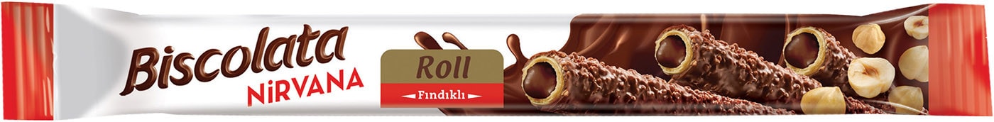 Изображение товара Трубочка вафельная Biscolata в шоколаде и орехом 28г