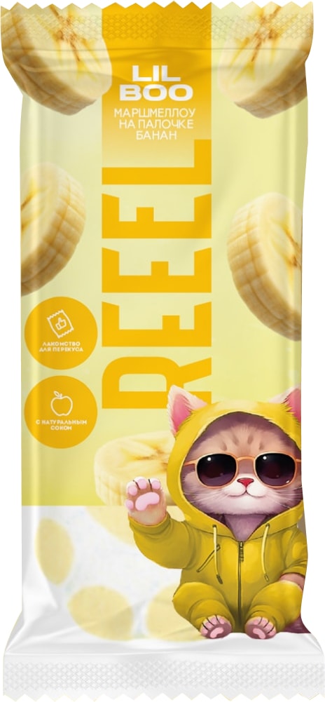 Изображение товара Маршмеллоу Reeel на палочке Банан 15г